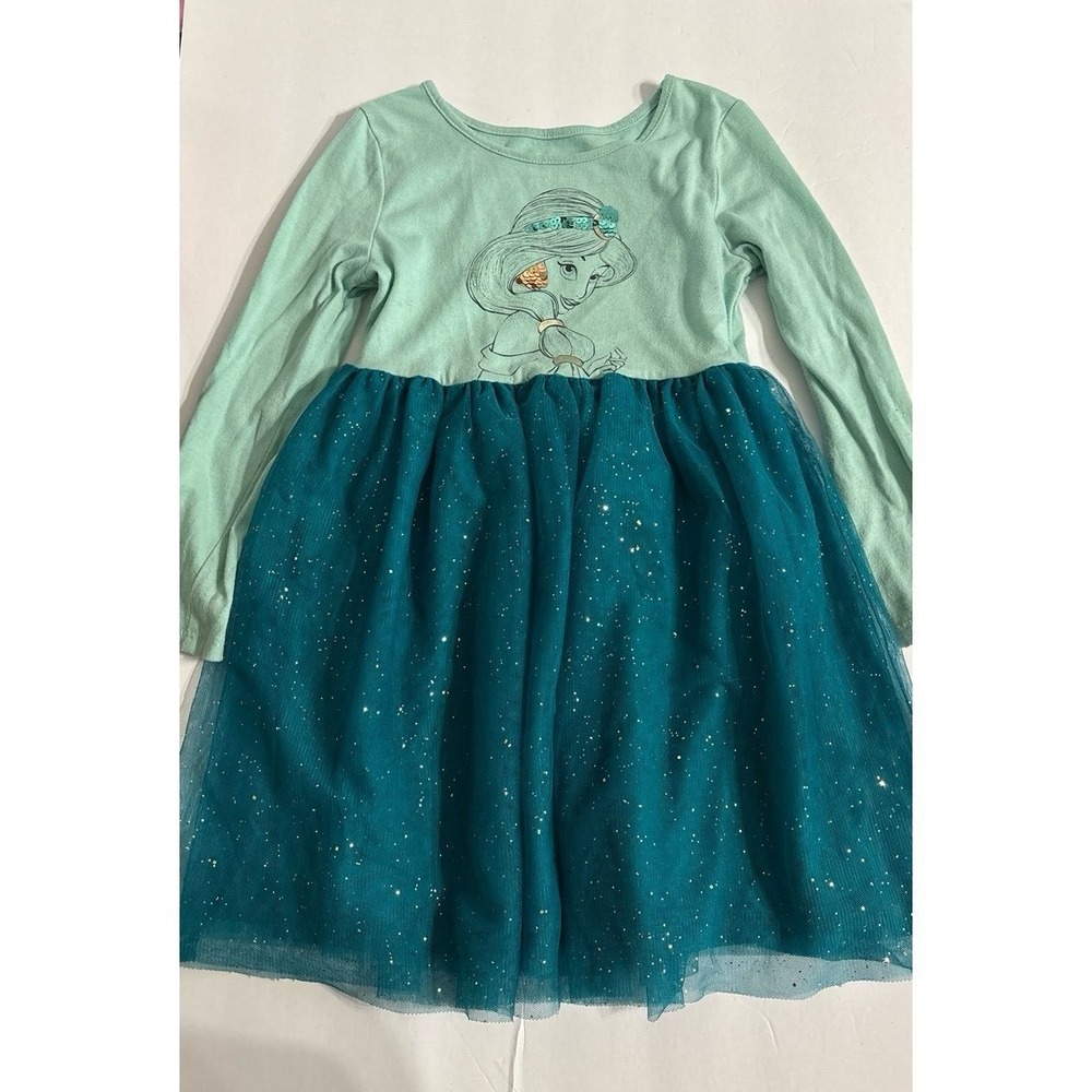 Disney Jumping Beans Princess Jasmine Long Sleeve Dress (sz. 4) blue dress, tutu